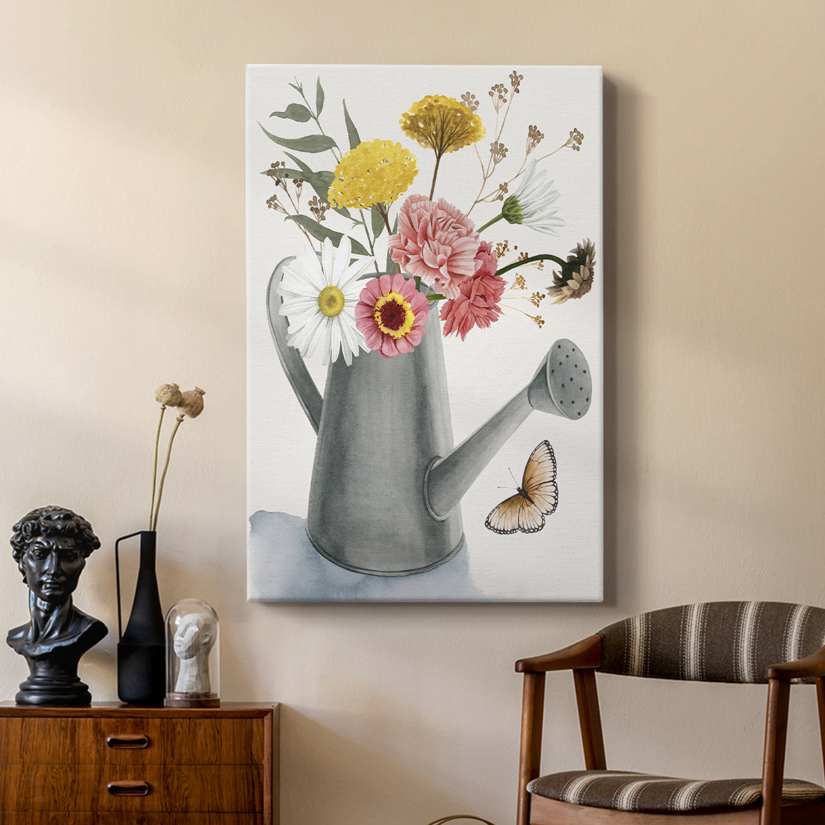 Watering Can Bouquet II - Canvas Art Print