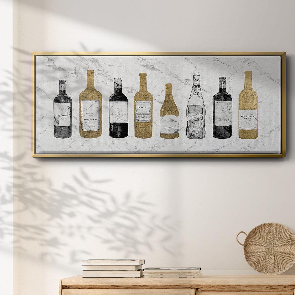 Glam Wine Bar - Floater Framed Canvas Print