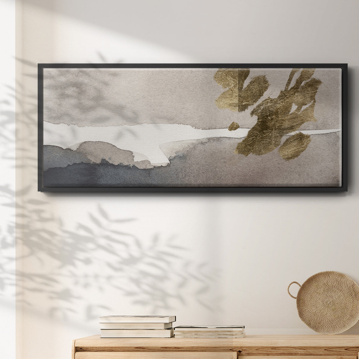 Watercolor with Gold II - Floater Framed Canvas Print