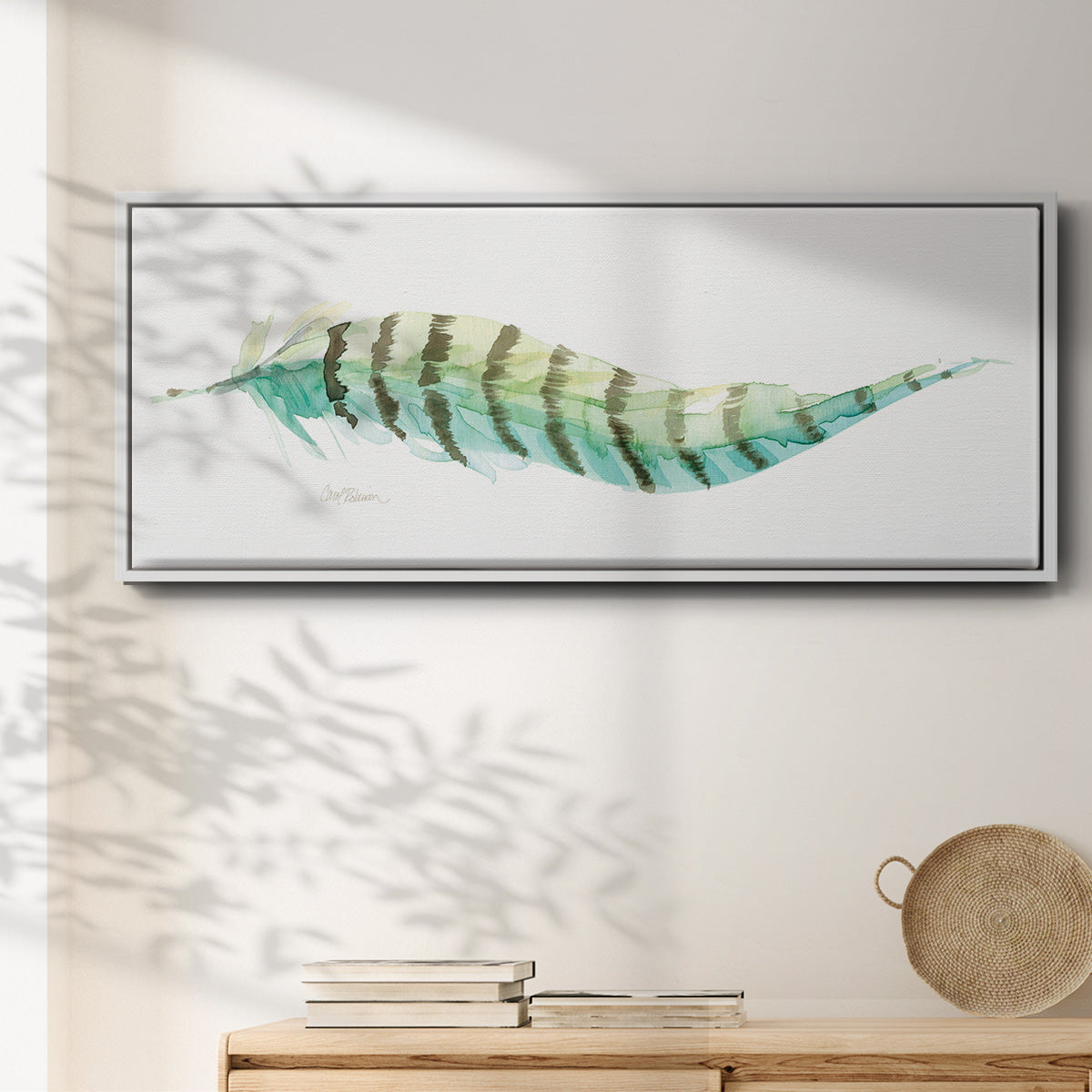Tail Feather II - Floater Framed Canvas Print