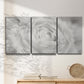 Three-panel canvas wall art featuring monochrome rose study photograph, displayed in a minimalist living room above a console table.