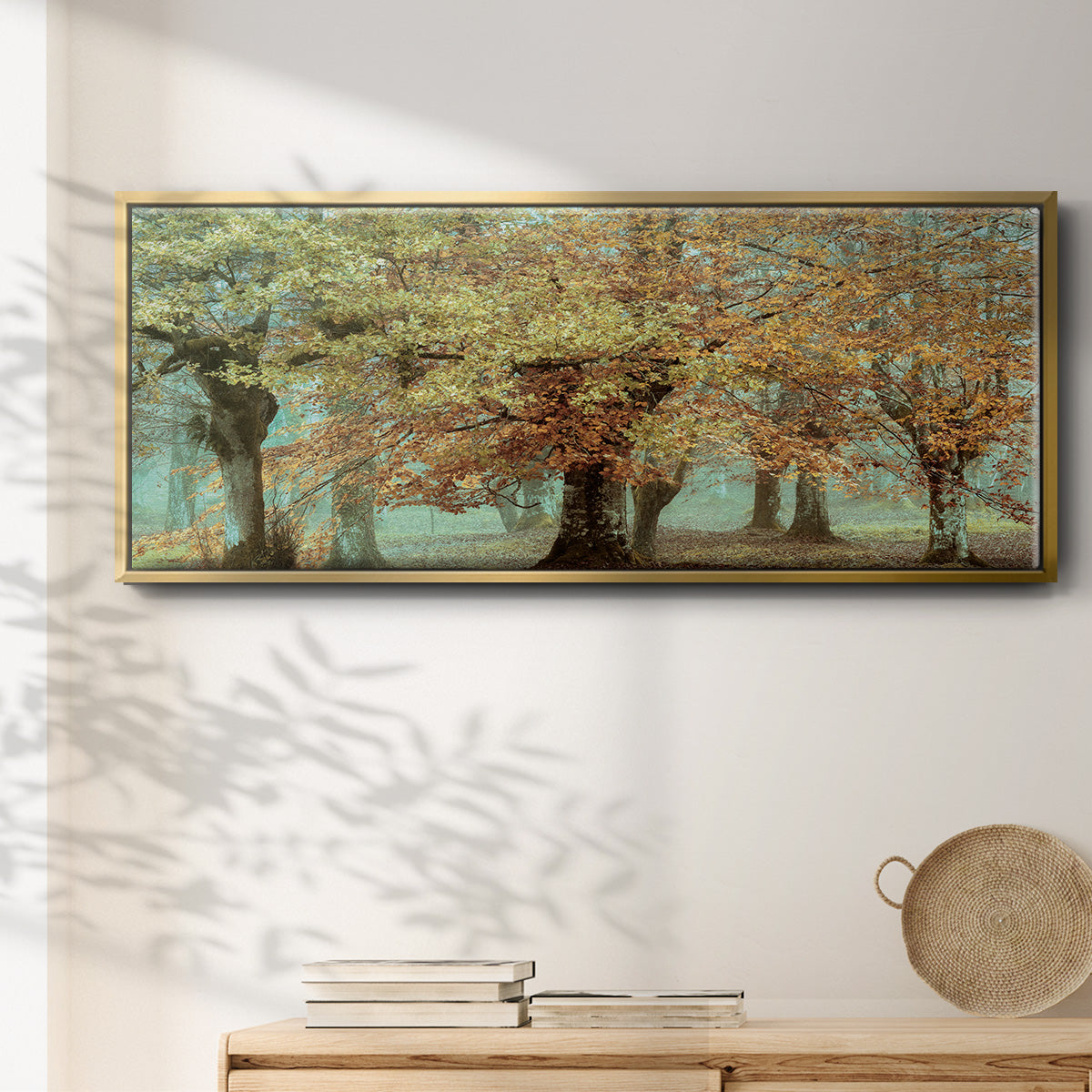 Teal Tree - Floater Framed Canvas Print