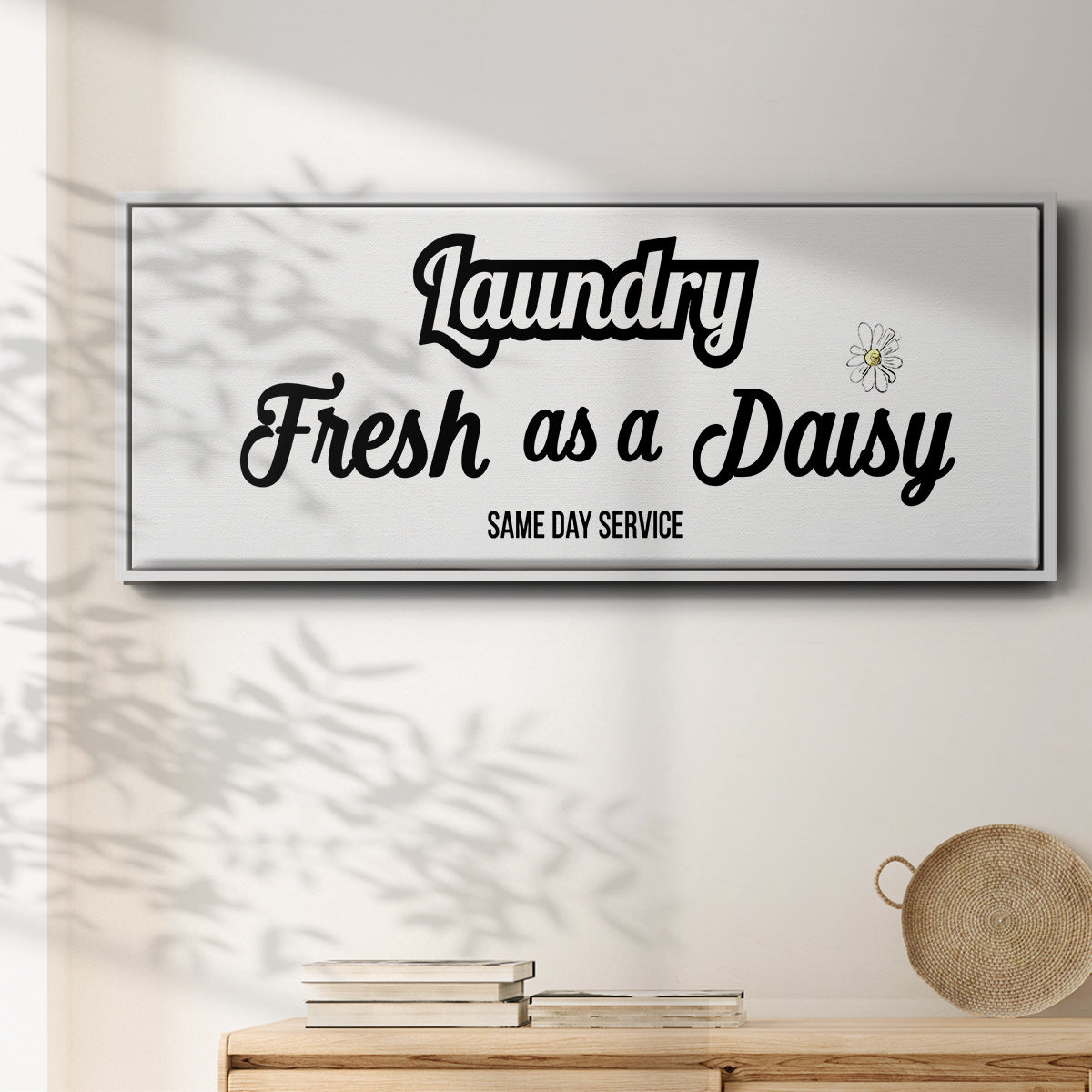 Daisy Laundry - Floater Framed Canvas Print
