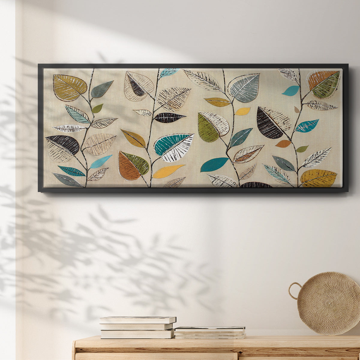 Dancing Leaves III - Floater Framed Canvas Print