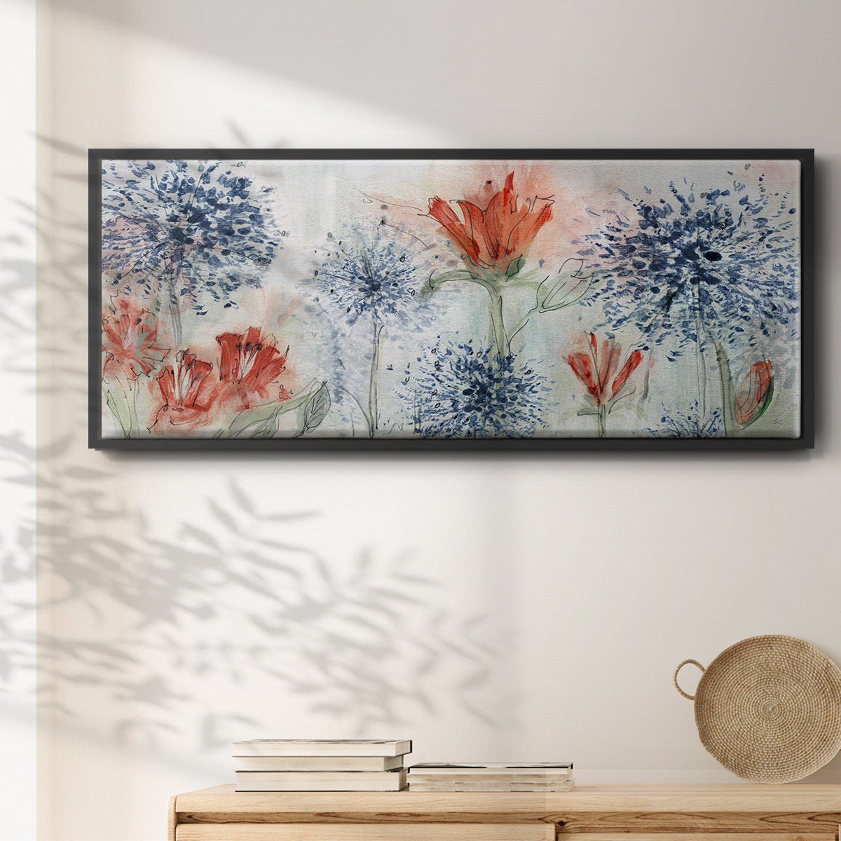 Tiger Lily Field - Floater Framed Canvas Print