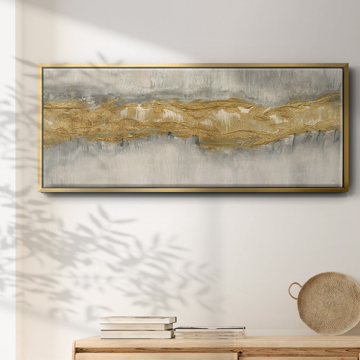 Golden Stream - Floater Framed Canvas Print