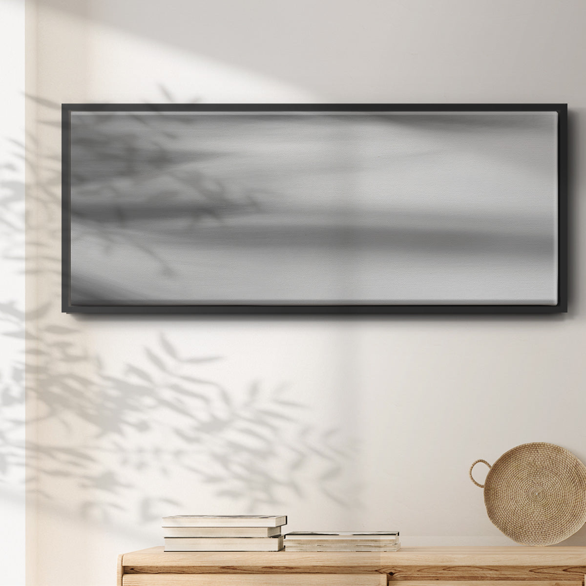 Black & White Water Panel VII - Floater Framed Canvas Print