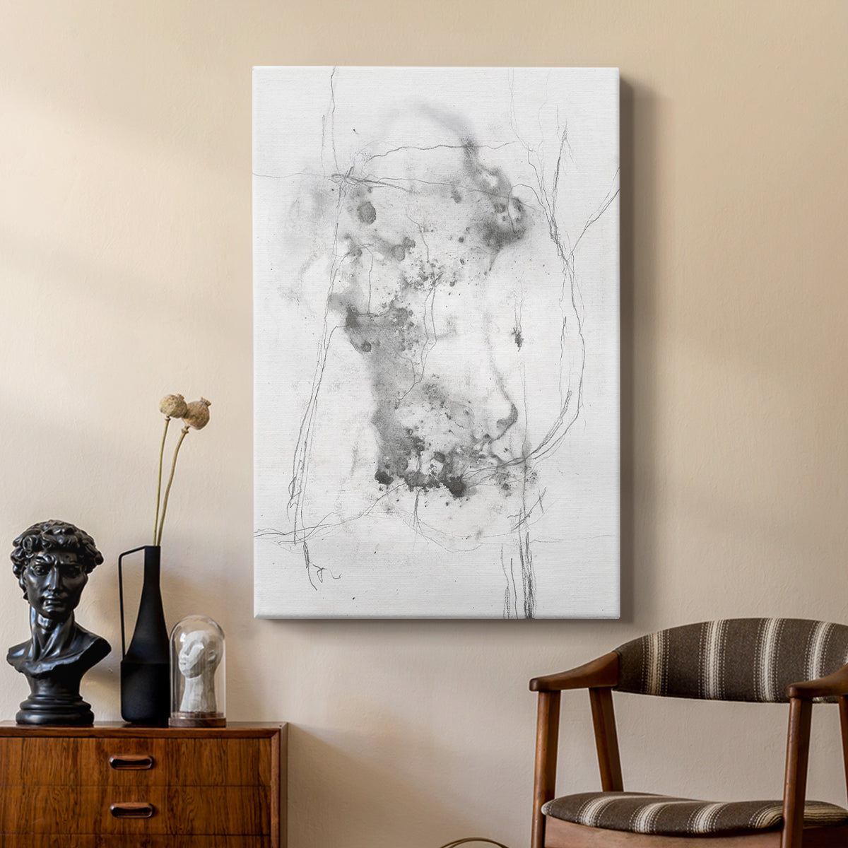 Graphite Abstract IV - Canvas Art Print