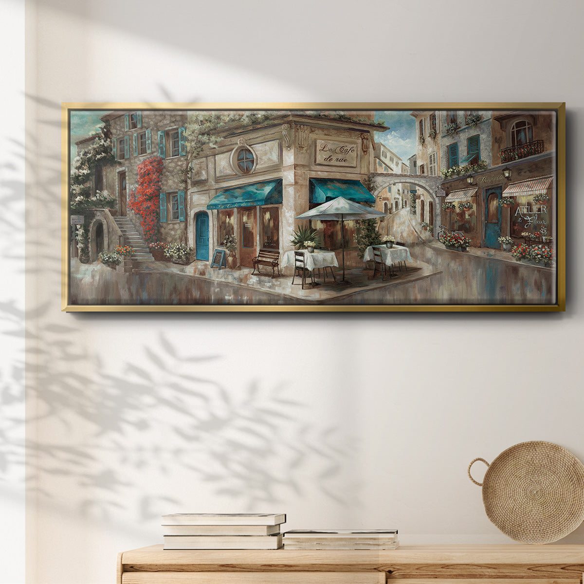 La Café de Rue - Floater Framed Canvas Print
