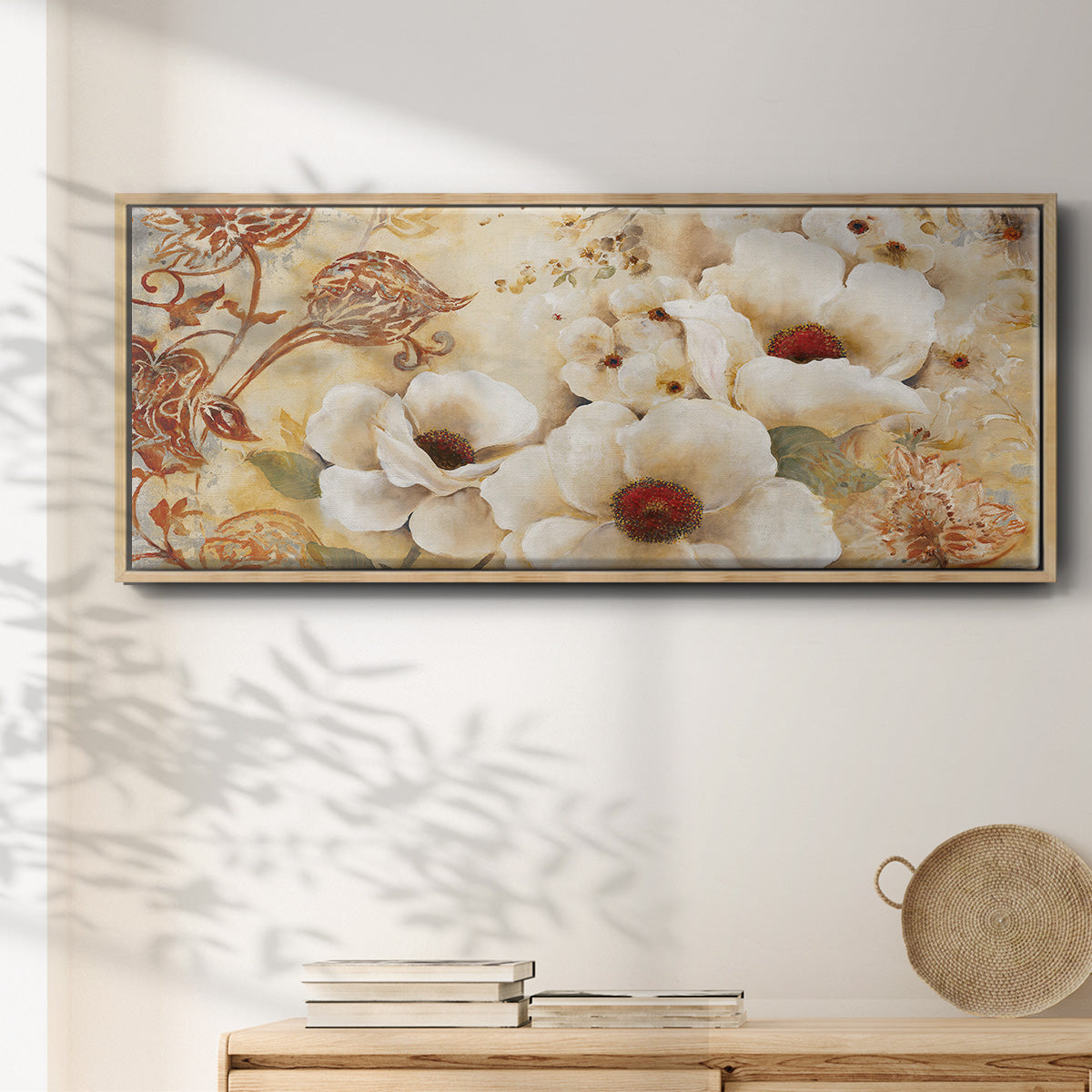 English Garden - Floater Framed Canvas Print