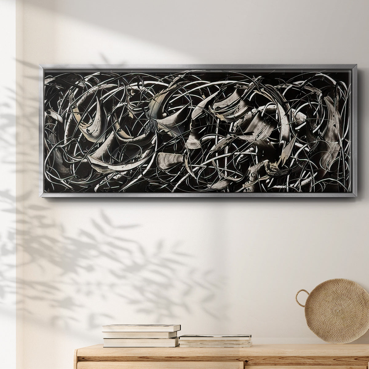 Linear Movement II - Floater Framed Canvas Print