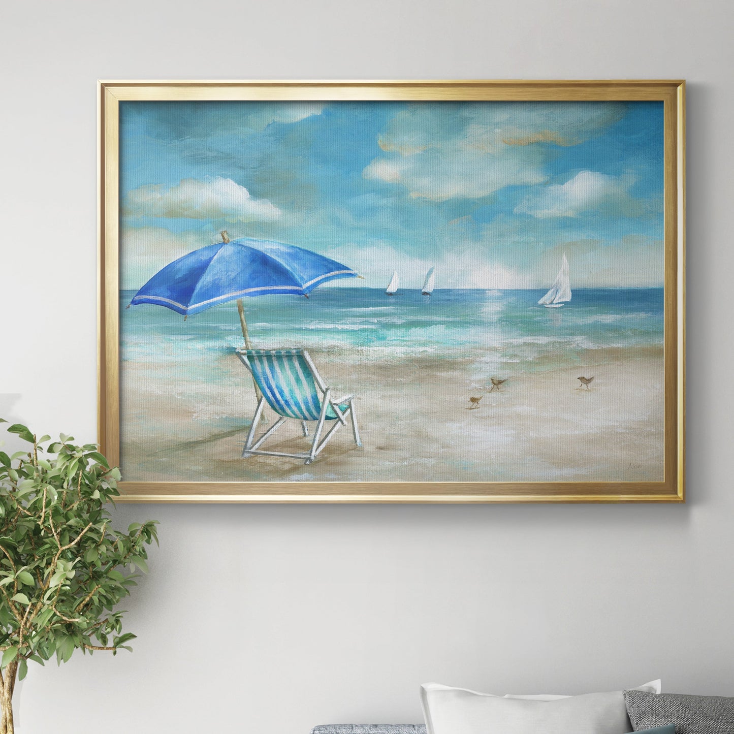 Serene Morning - Modern Framed Canvas Print