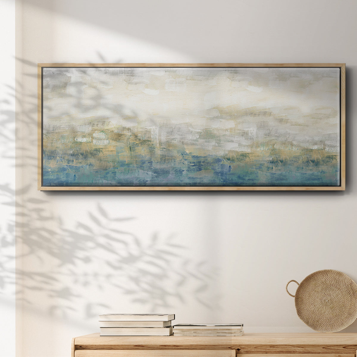 Color Block Horizon - Floater Framed Canvas Print