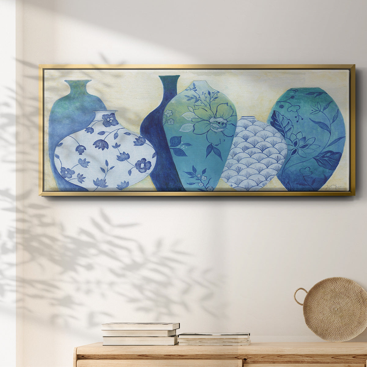 Chinoiserie Home - Floater Framed Canvas Print