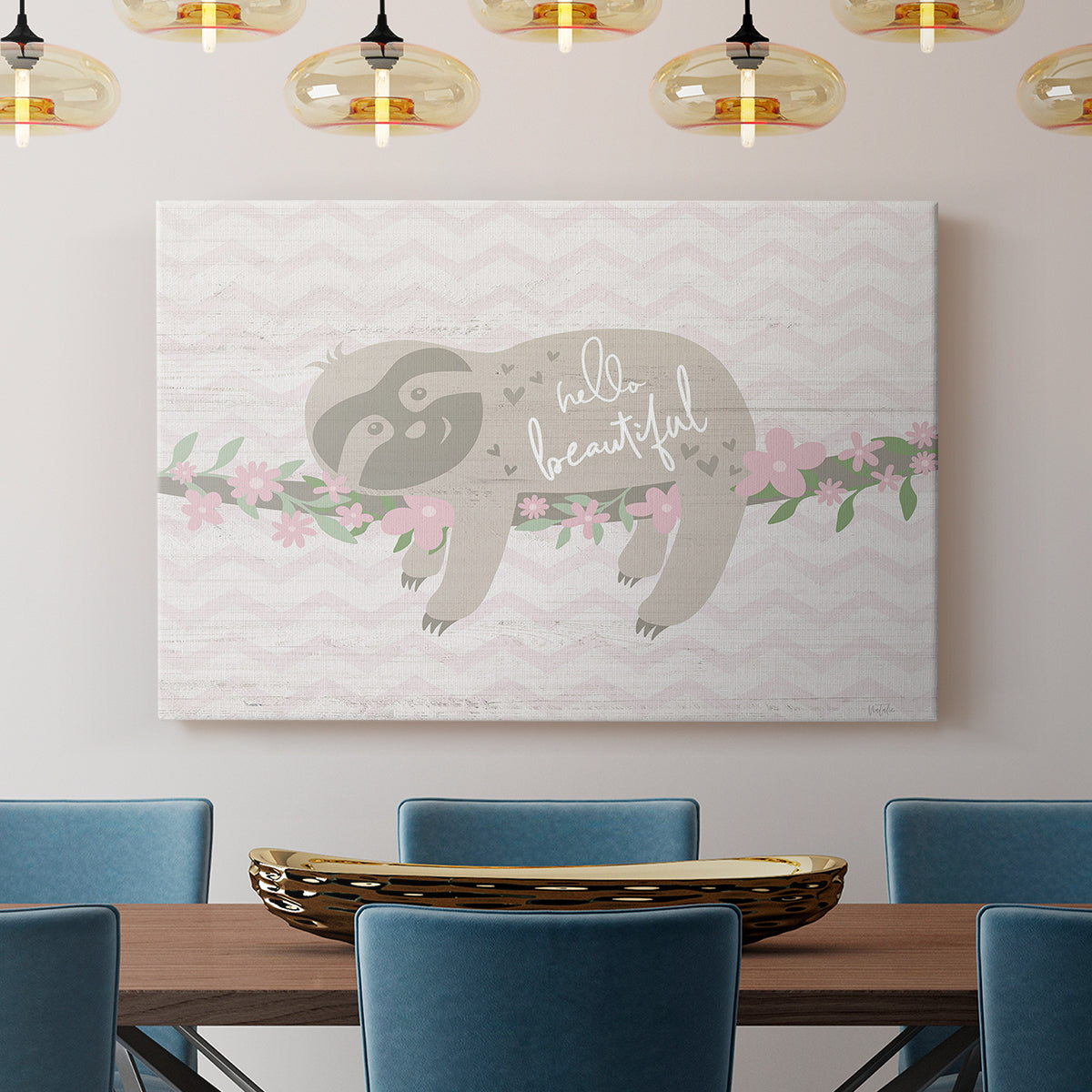 Floral Sloth - Canvas Art Print