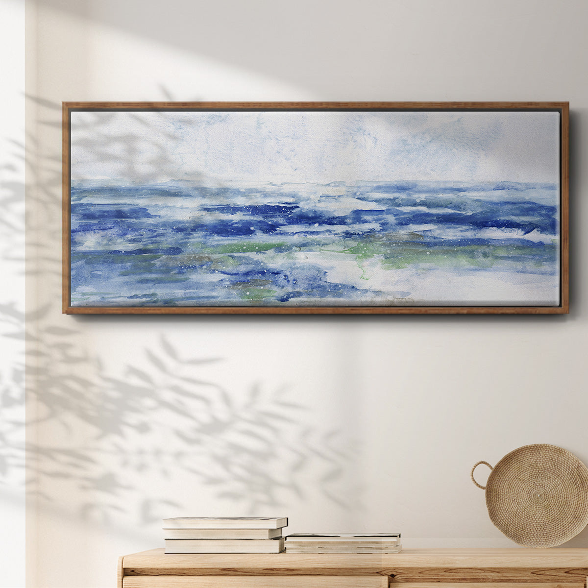 Soft Ocean Waters I - Floater Framed Canvas Print