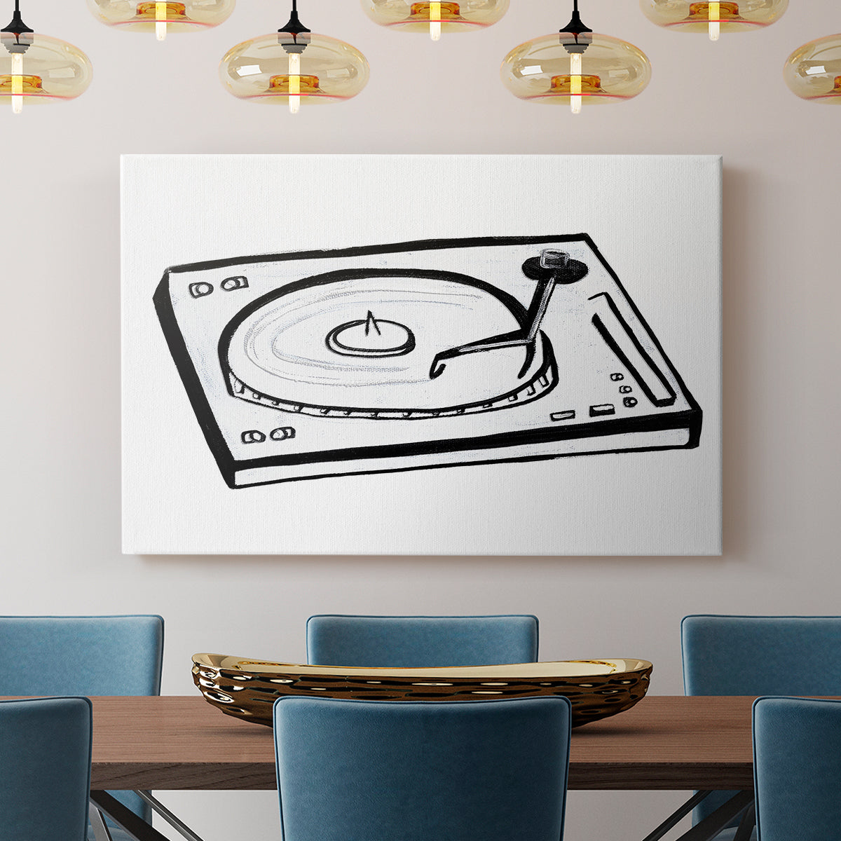 Vinyl Sketch - Canvas Art Print
