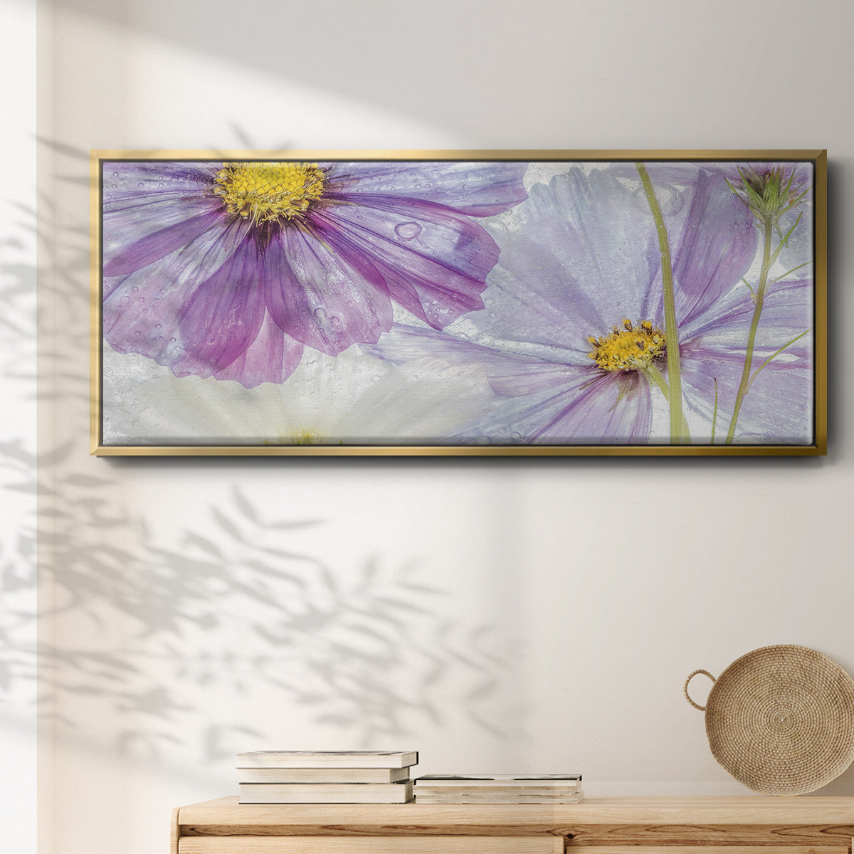 Frozen Floral II - Floater Framed Canvas Print