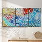 Three-panel canvas wall art featuring open landscape with landing strip, displayed in a minimalist living room above a console table.