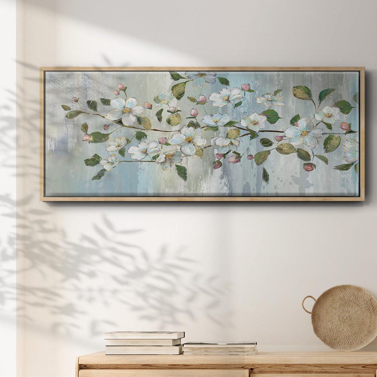 Painterly Blossoms - Floater Framed Canvas Print