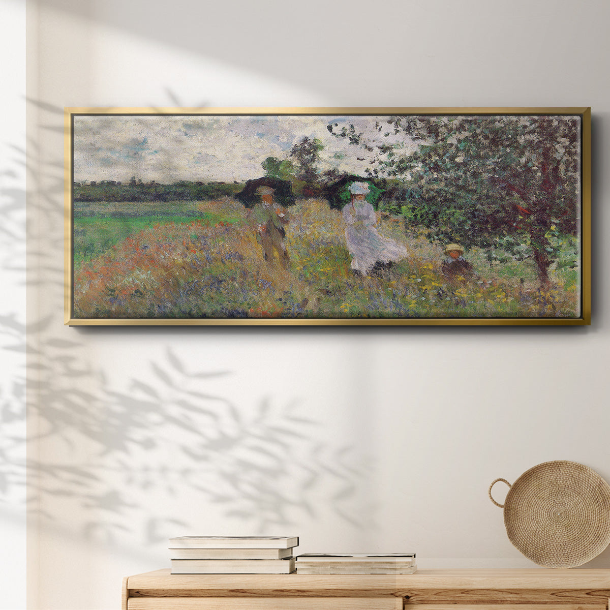 Promenade a Argenteuil, 1875 - Floater Framed Canvas Print