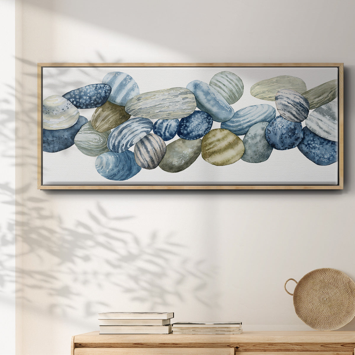 Found Pebbles III - Floater Framed Canvas Print