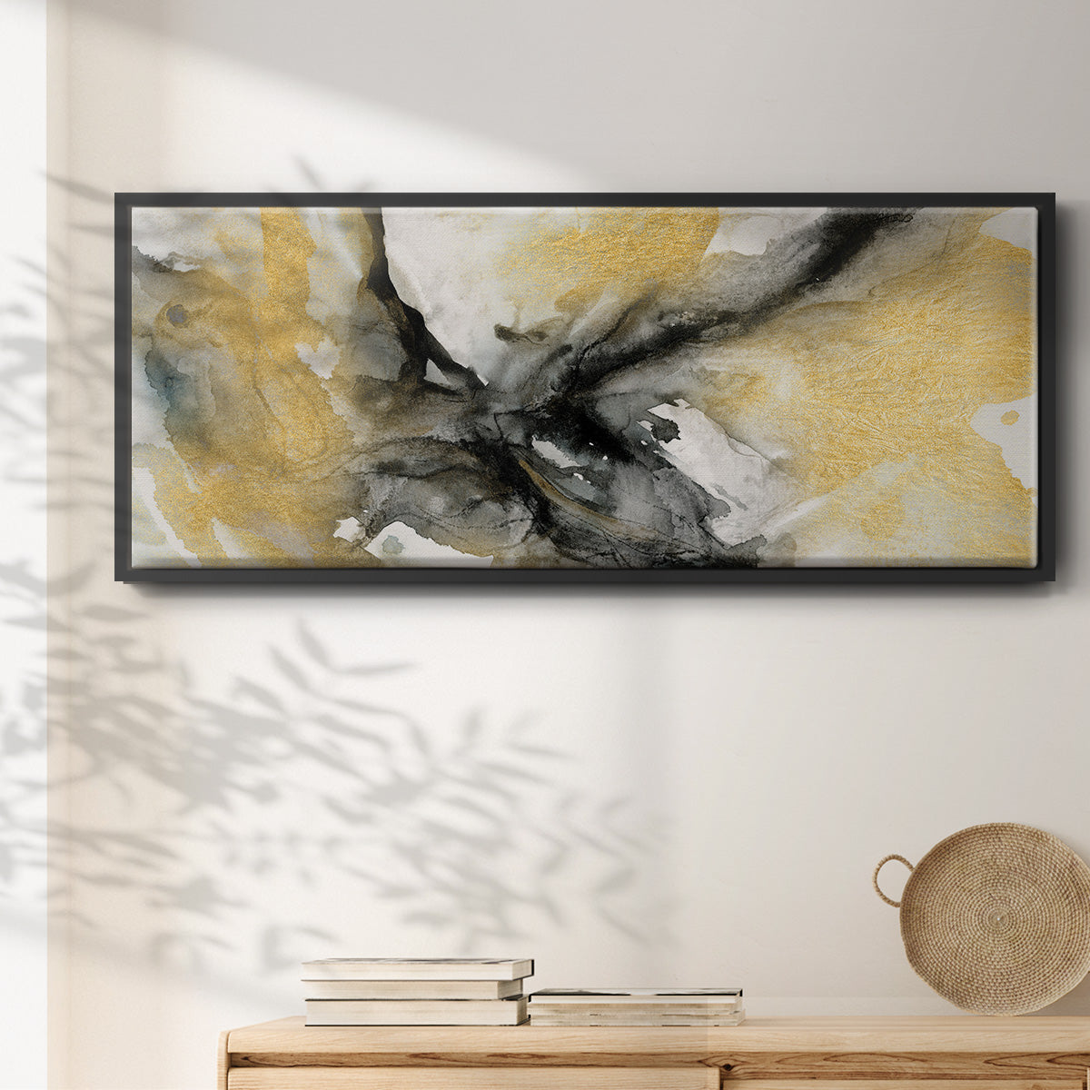 Golden Harmony - Floater Framed Canvas Print