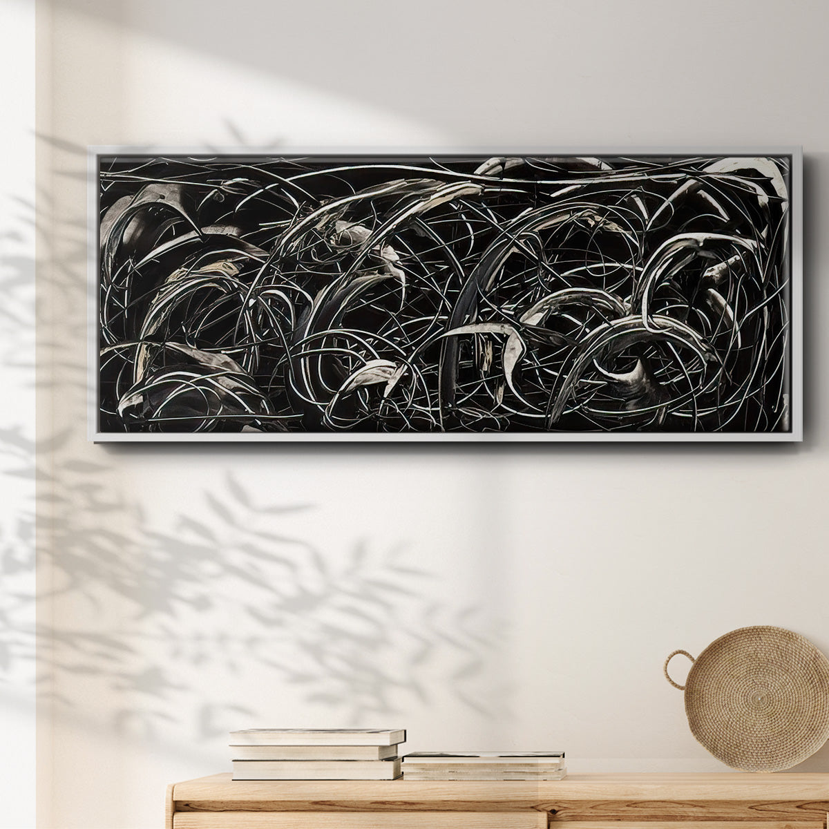 Linear Movement I - Floater Framed Canvas Print
