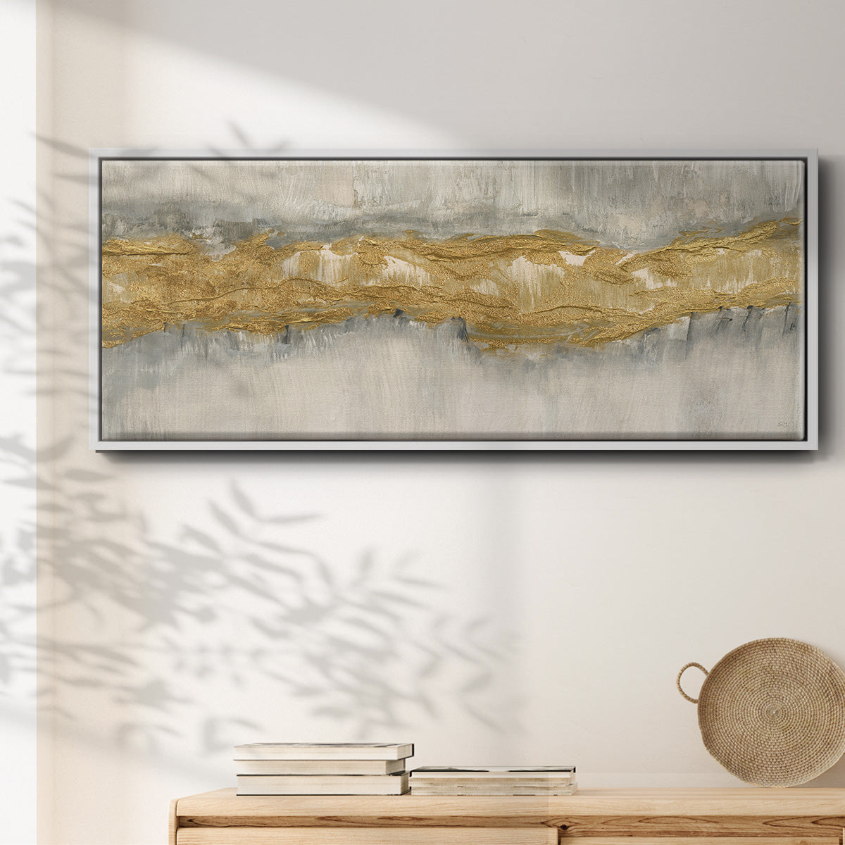 Golden Stream - Floater Framed Canvas Print