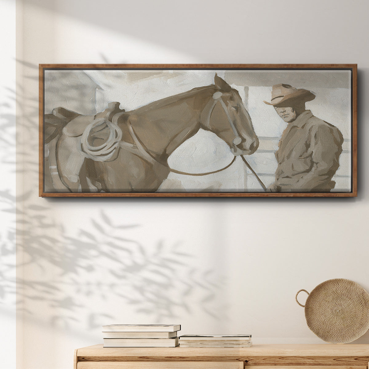 Work Friends I - Floater Framed Canvas Print