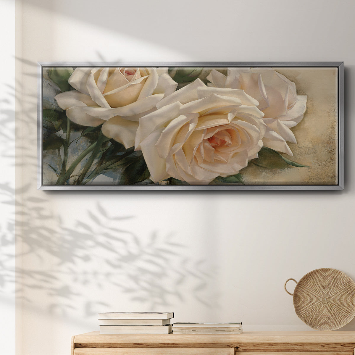 La Roseraie I - Floater Framed Canvas Print