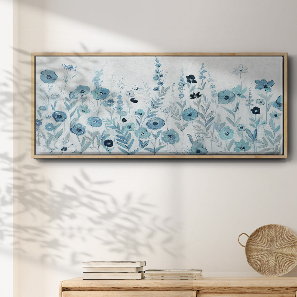 Endless Field of Blue - Floater Framed Canvas Print