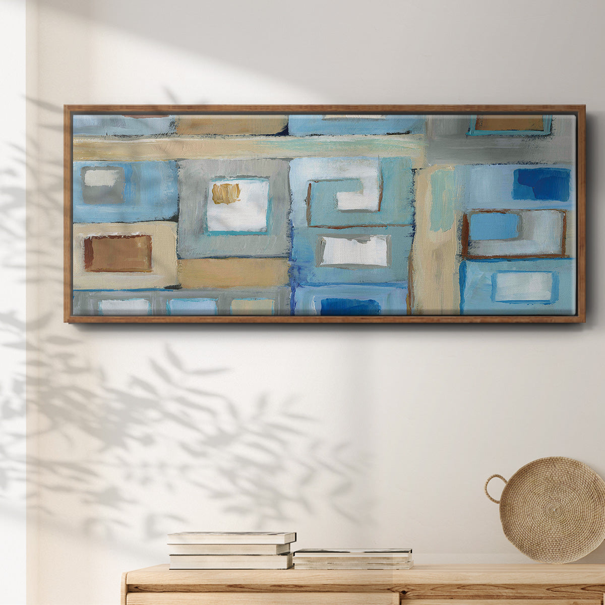 Variation on Greek Key II - Floater Framed Canvas Print