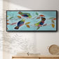 Bitty Birds I - Floater Framed Canvas Print