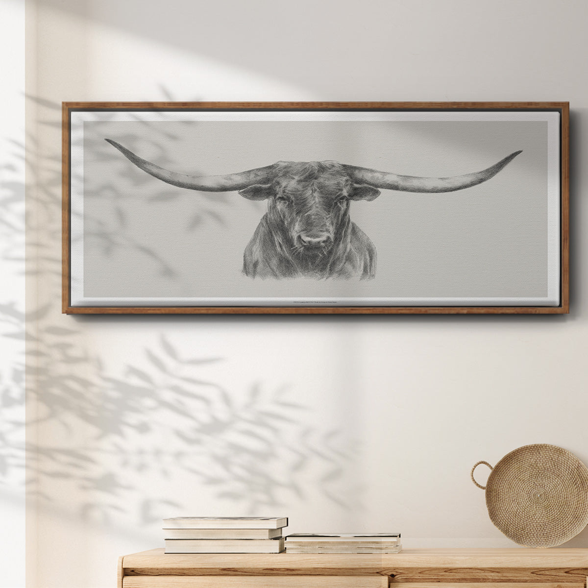Longhorn Bull - Floater Framed Canvas Print