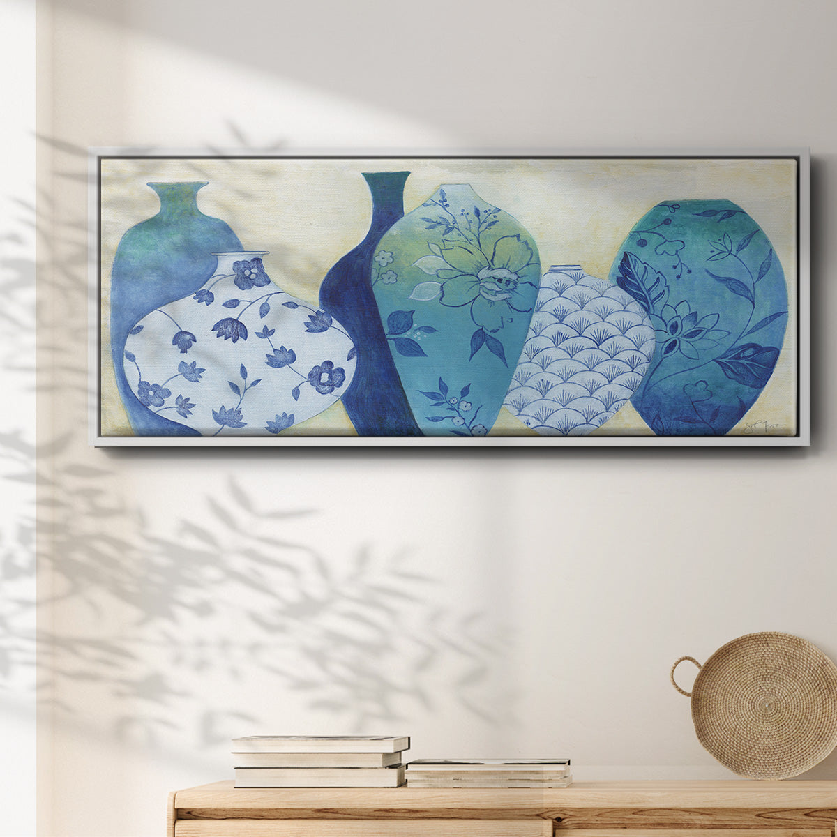 Chinoiserie Home - Floater Framed Canvas Print