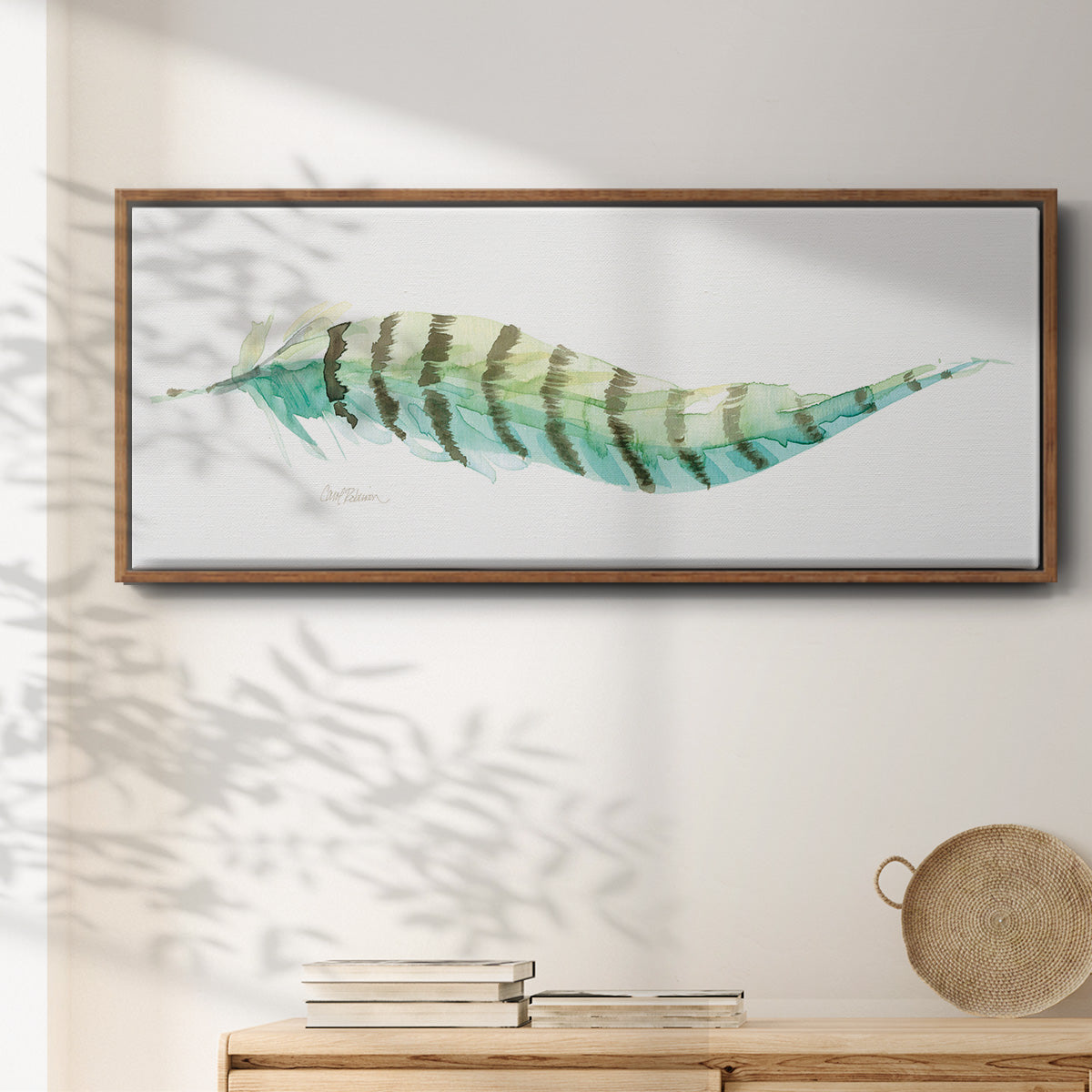 Tail Feather II - Floater Framed Canvas Print