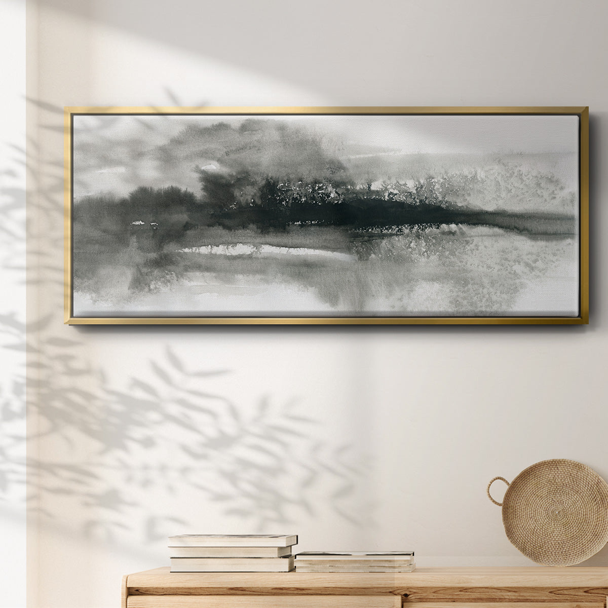 Dramatic Setting - Floater Framed Canvas Print