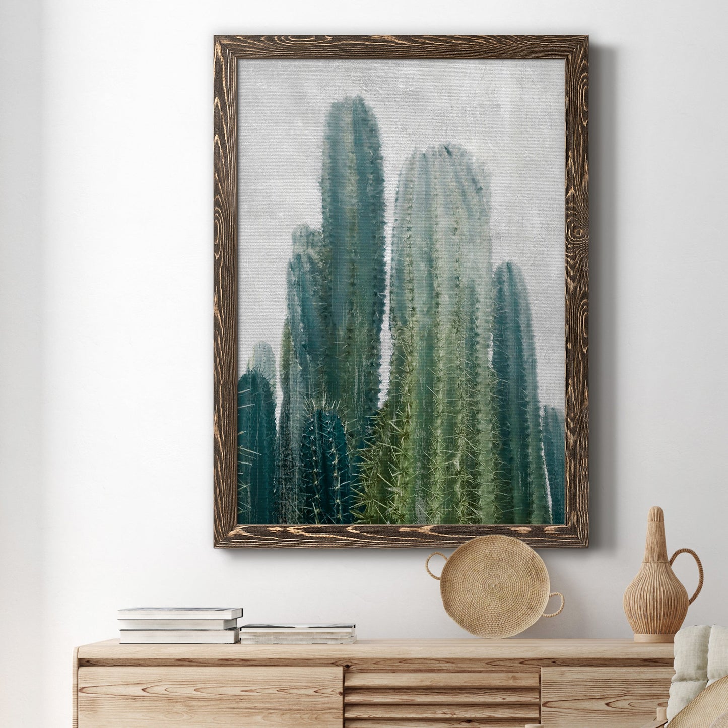 Aruba Cacti II - Barnwood Framed Canvas Print