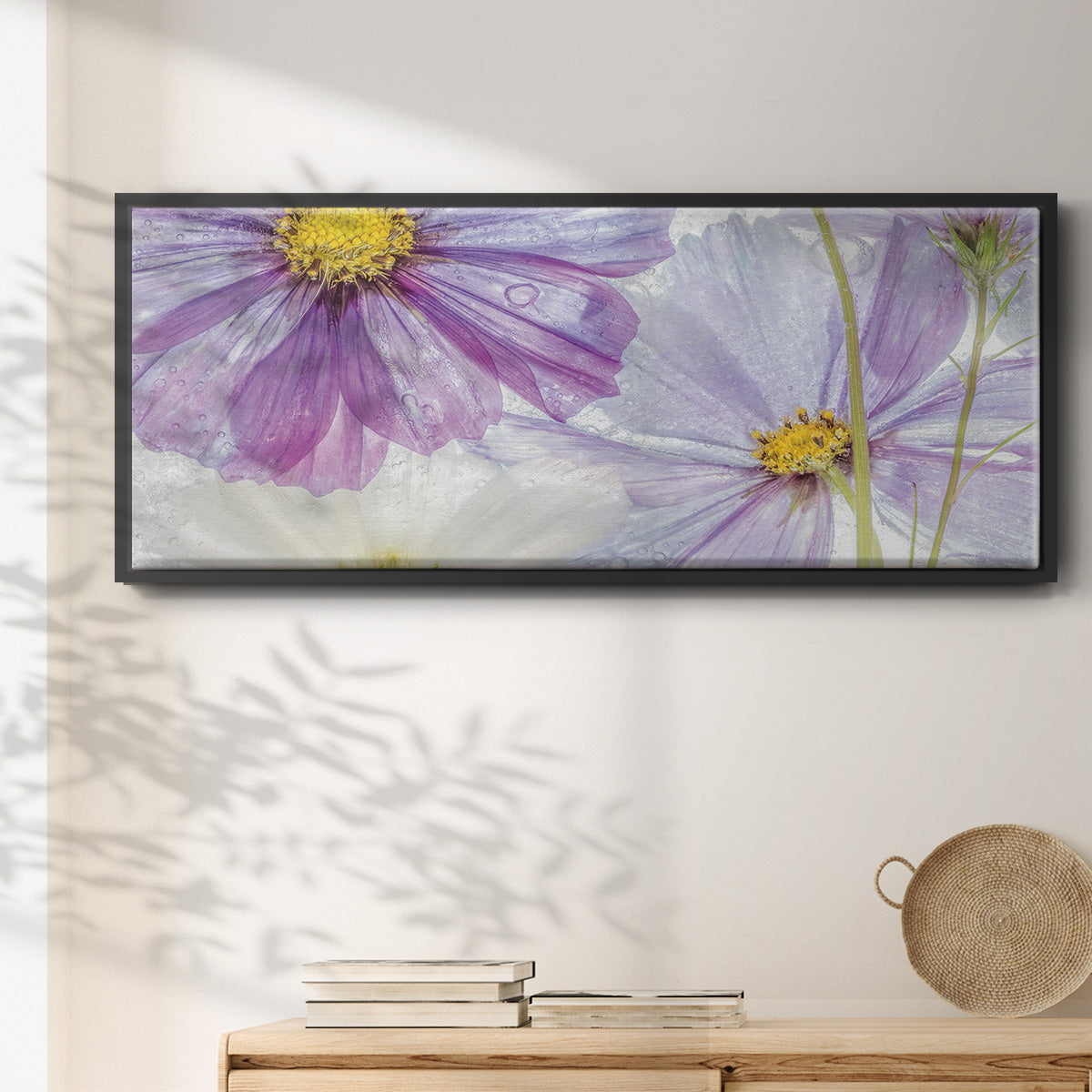 Frozen Floral II - Floater Framed Canvas Print
