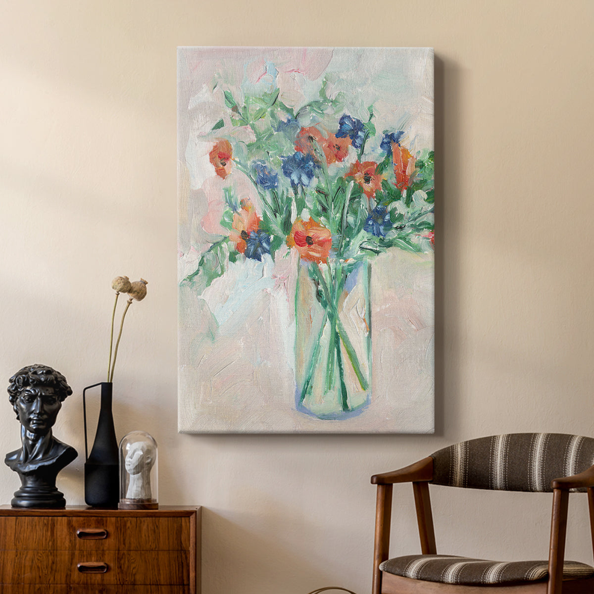 Painterly Soft Bouquet II - Canvas Art Print