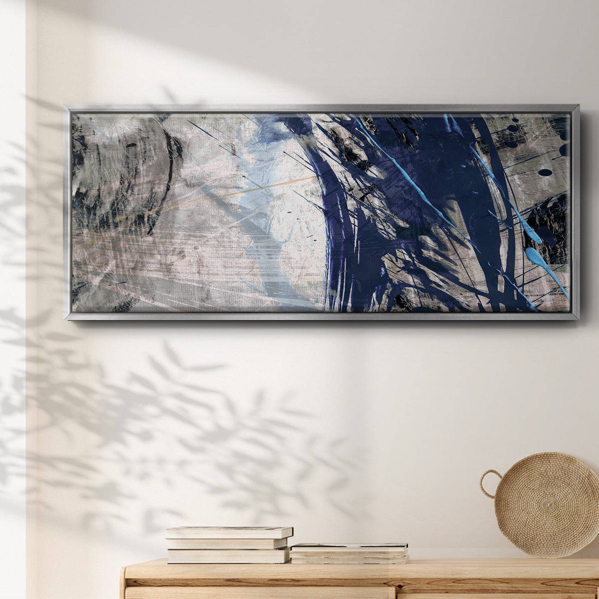 Blue Noise II - Floater Framed Canvas Print