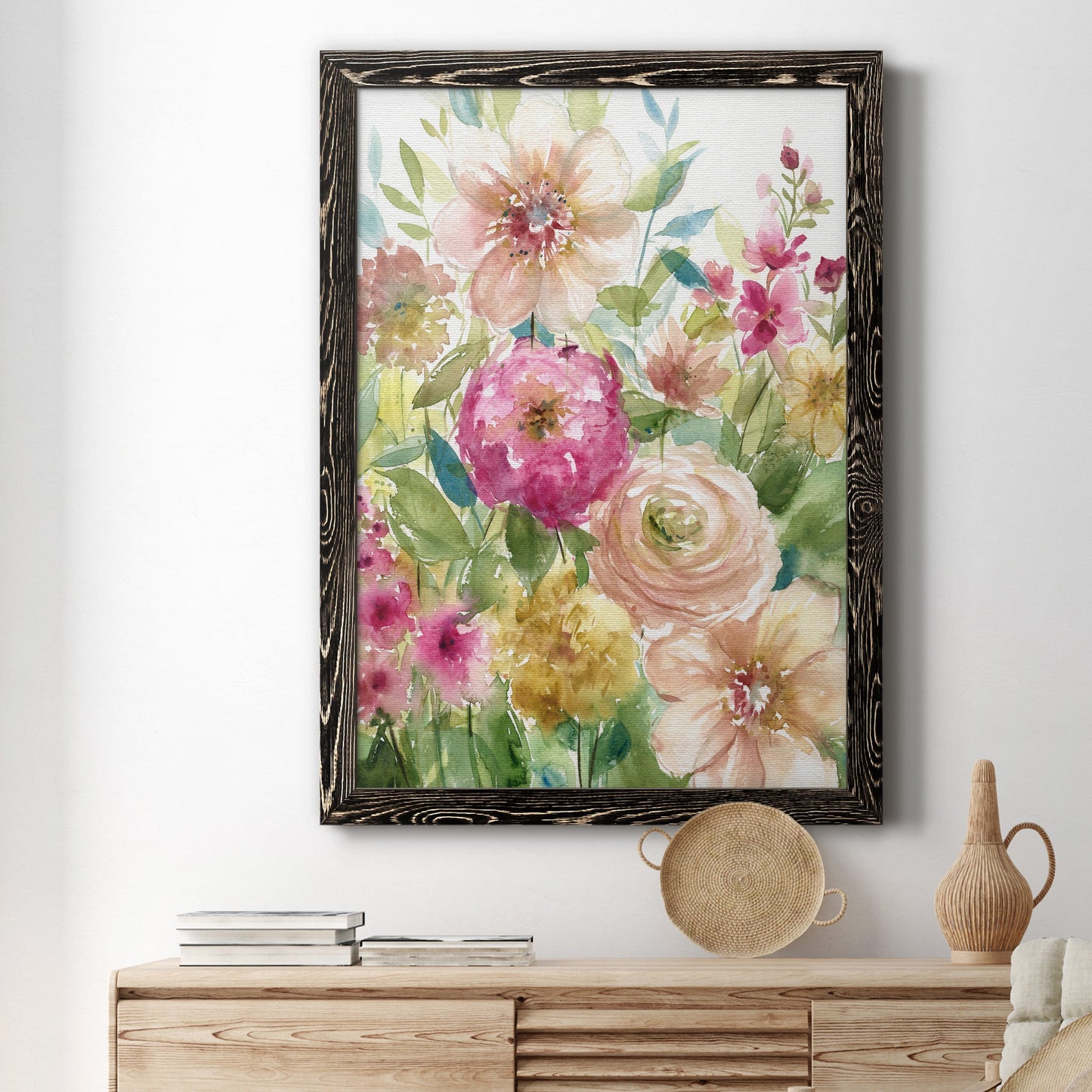 Jardin de Fleurs - Premium Canvas Framed in Barnwood - Ready to Hang