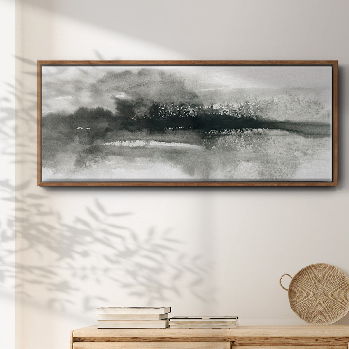 Dramatic Setting - Floater Framed Canvas Print