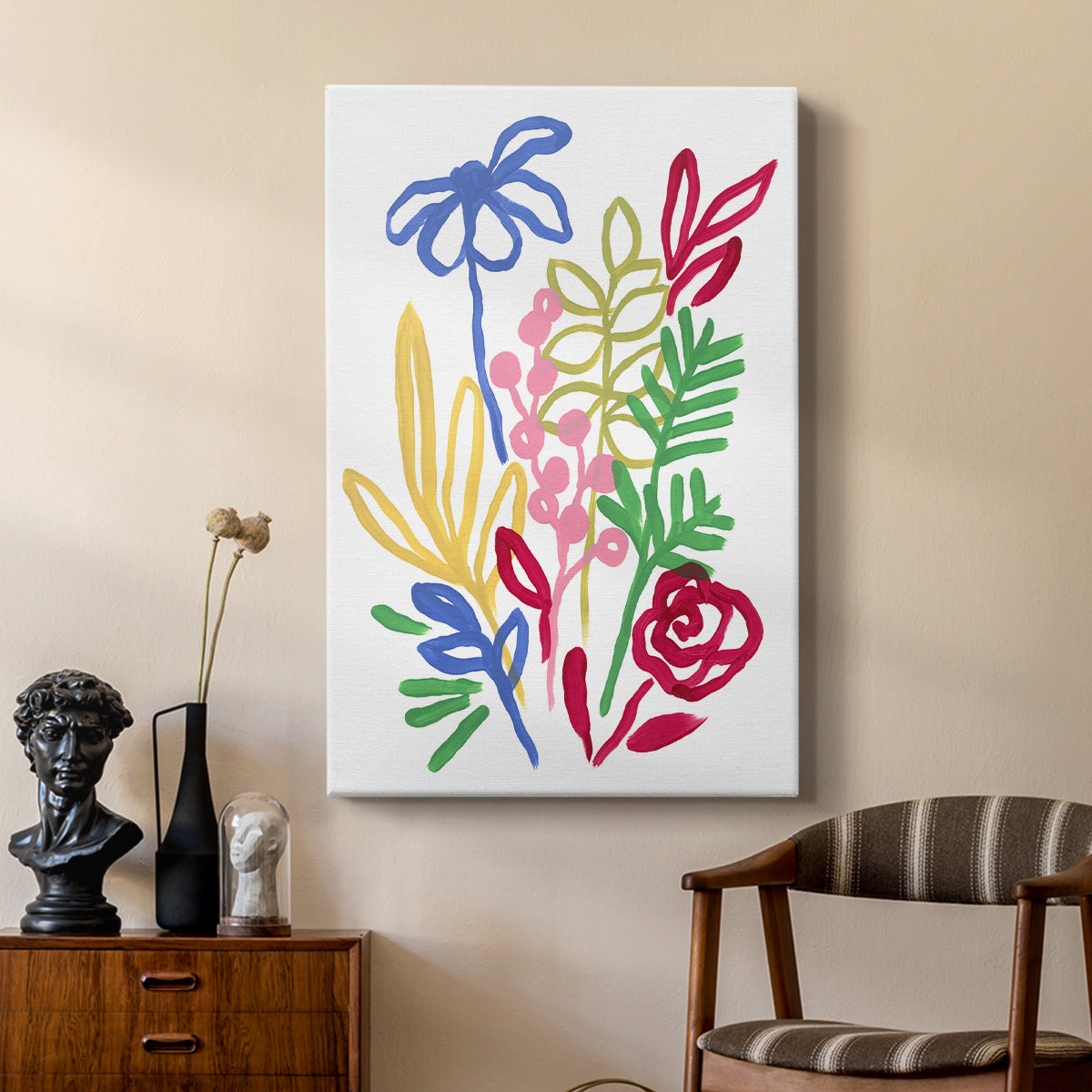 Bold Brushstroke Blooms I - Canvas Art Print
