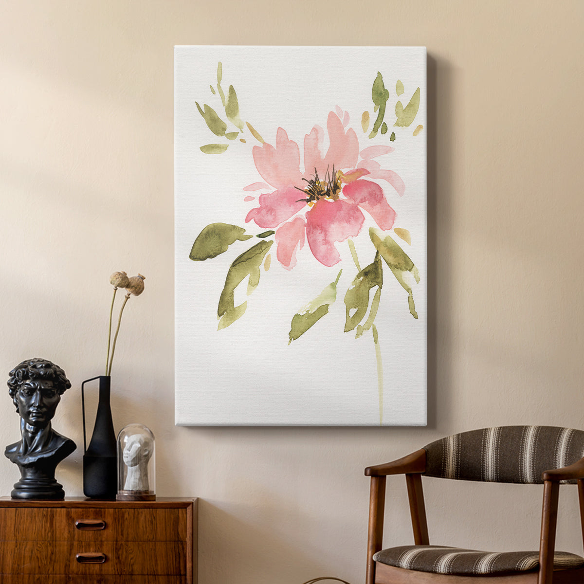 One Pink Bloom II - Canvas Art Print
