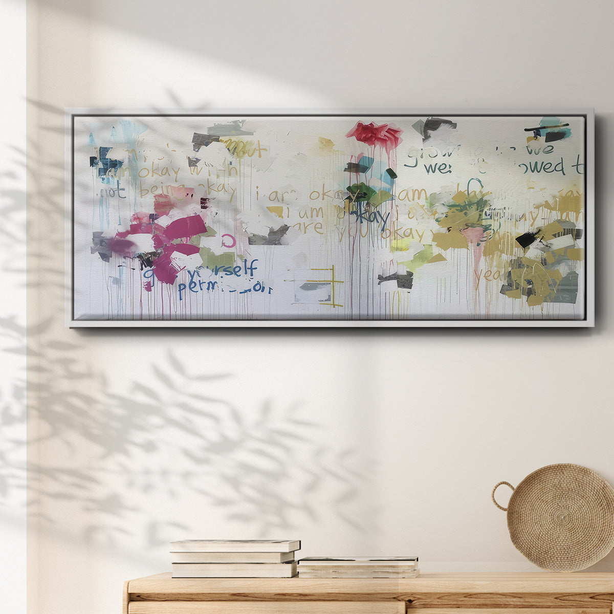 I'm Okay V - Floater Framed Canvas Print