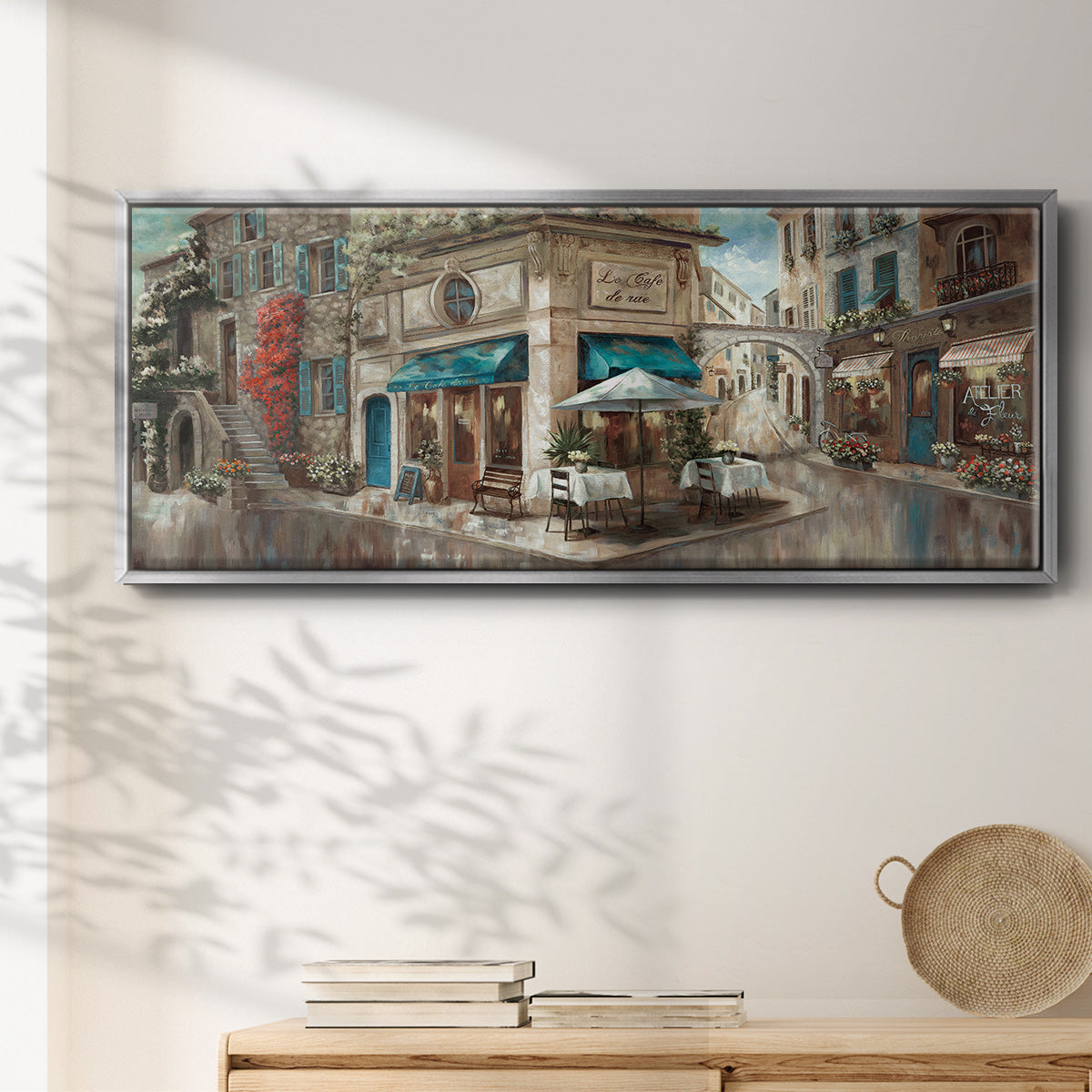 La Café de Rue - Floater Framed Canvas Print