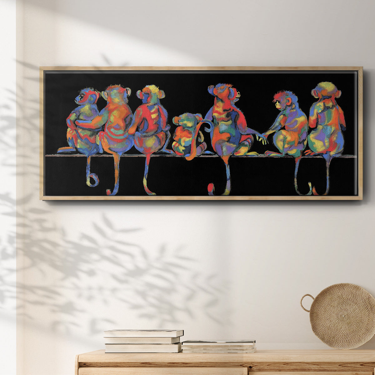 Fun Monkeys - Floater Framed Canvas Print
