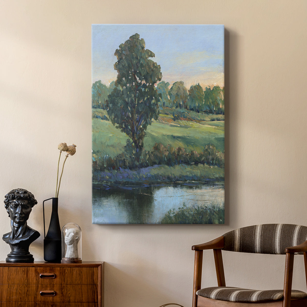 Tree by the Riverbank II - Canvas Art Print